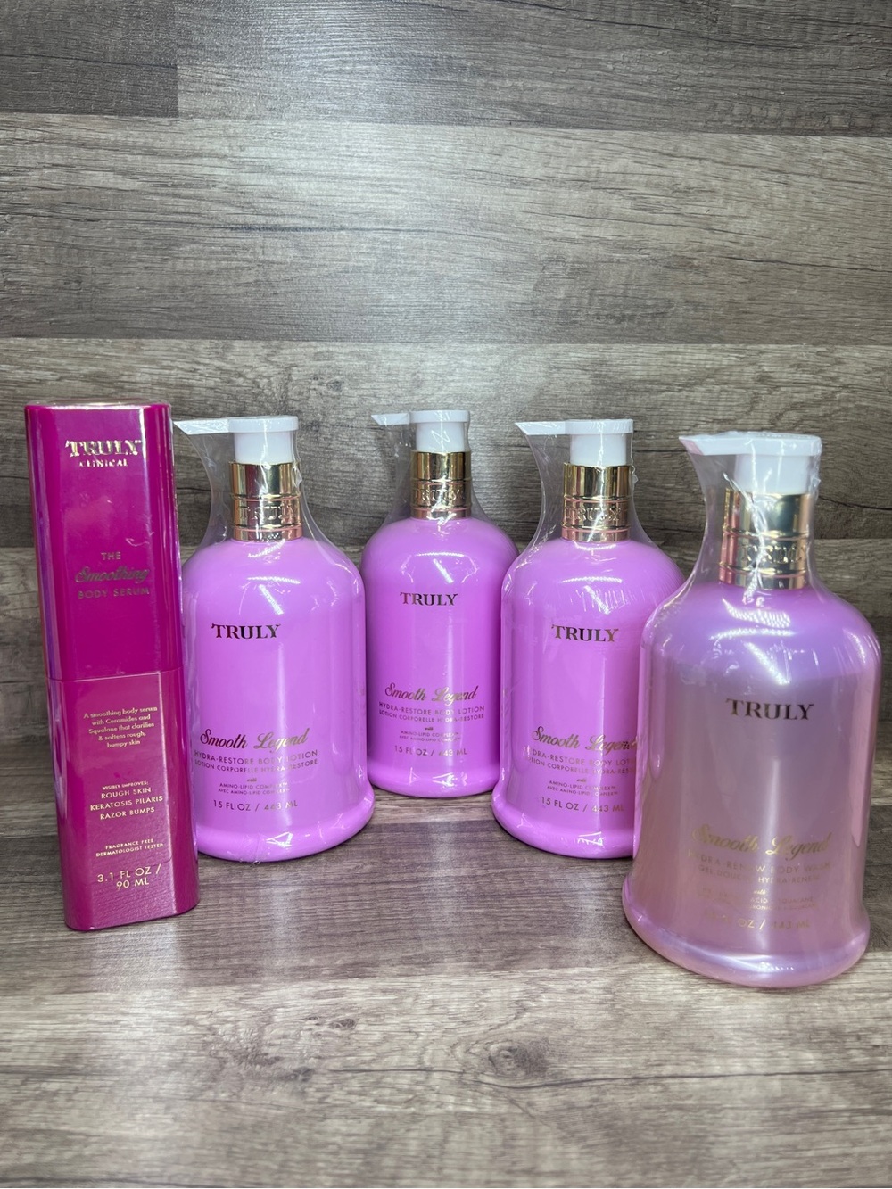 Truly Beauty Hydra-Restore Body Lotion Smooth Legend , Body Wash, Body Serum Set